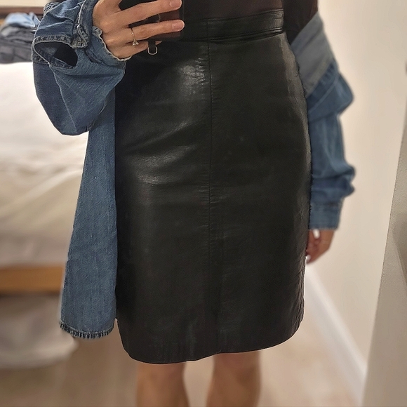 Vintage Leather Skirt - Picture 1 of 3